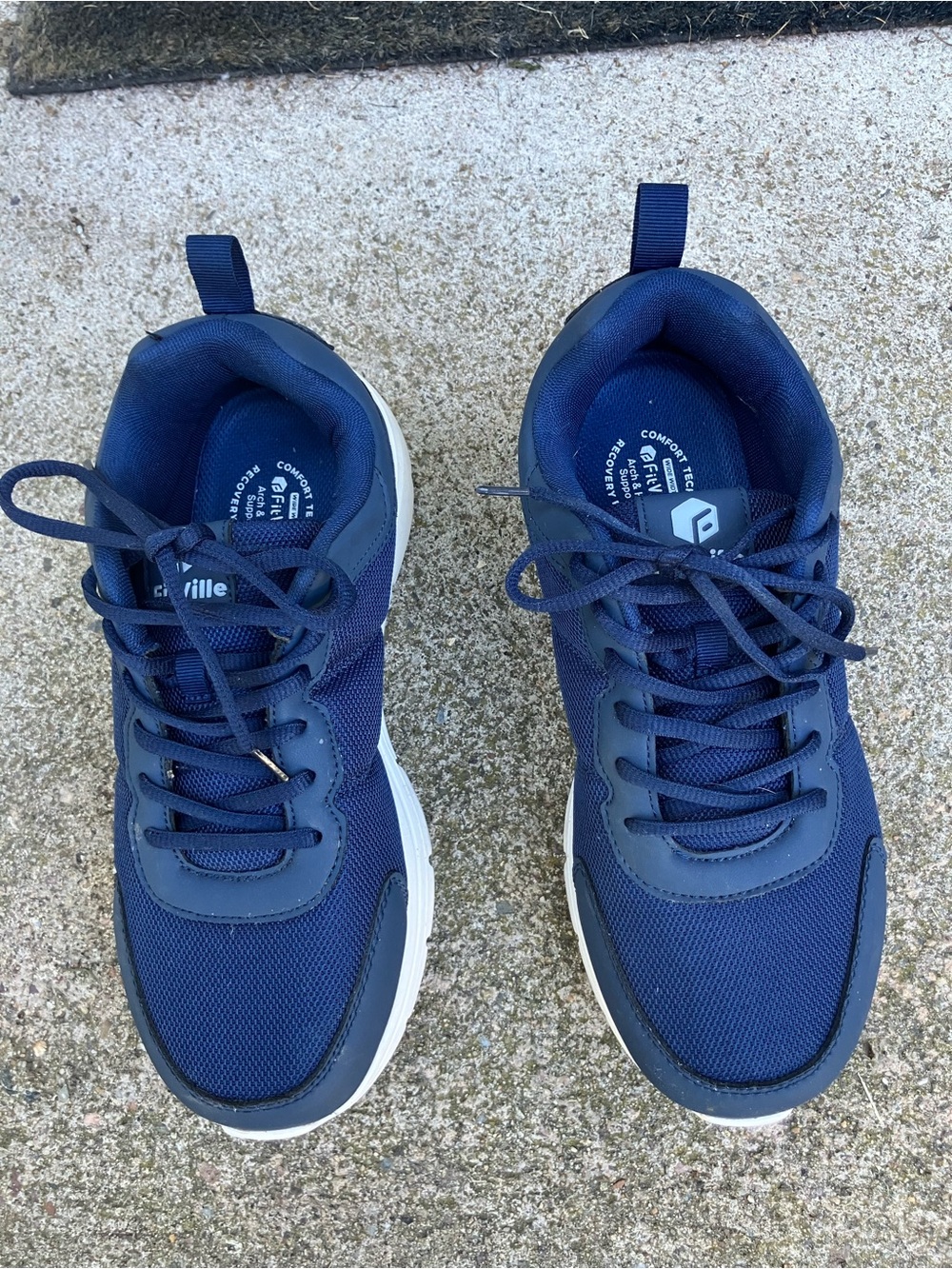 Men's Navy Comfort Lace-Up Sneakers